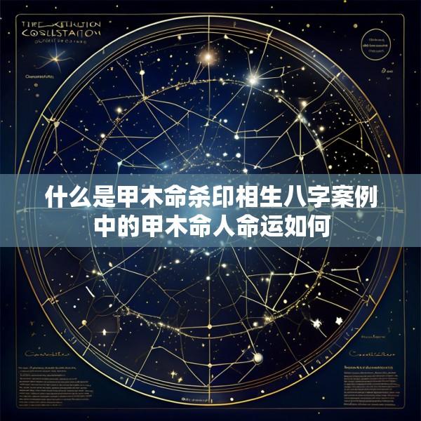 什么是甲木命杀印相生八字案例中的甲木命人命运如何