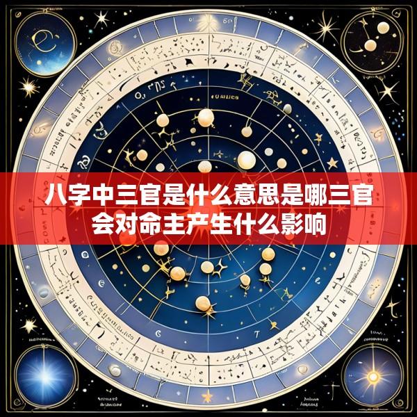 八字中三官是什么意思是哪三官会对命主产生什么影响