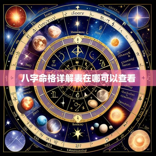 八字命格详解表在哪可以查看