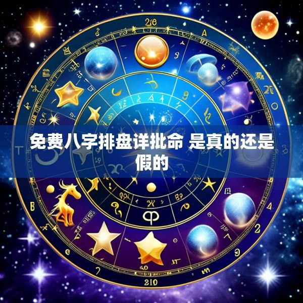 免费八字排盘详批命 是真的还是假的