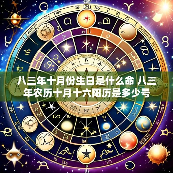 八三年十月份生日是什么命 八三年农历十月十六阳历是多少号