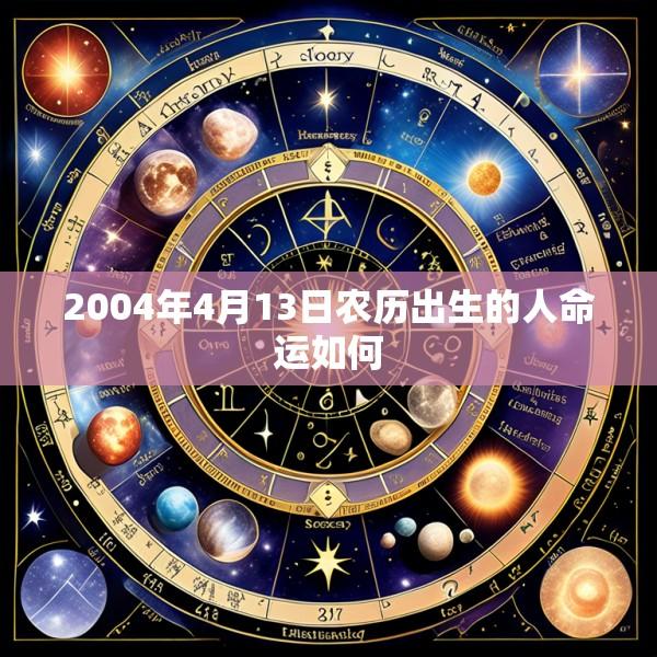 2004年4月13日农历出生的人命运如何