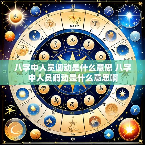 八字中人员调动是什么意思 八字中人员调动是什么意思啊