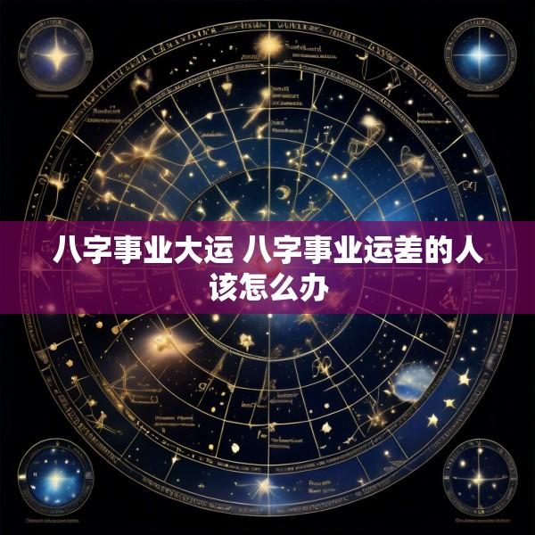 八字事业大运 八字事业运差的人该怎么办