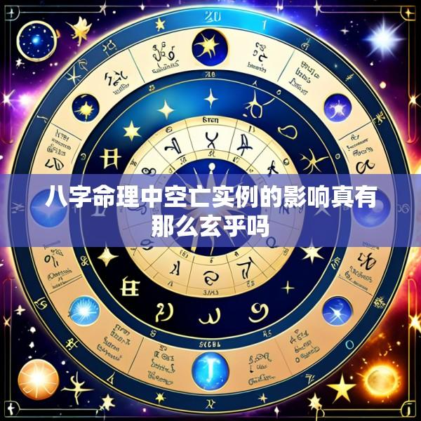 八字命理中空亡实例的影响真有那么玄乎吗