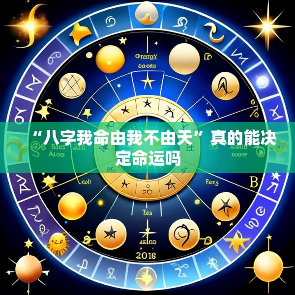 “八字我命由我不由天”真的能决定命运吗