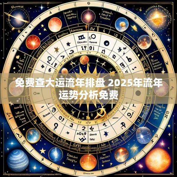免费查大运流年排盘 2025年流年运势分析免费