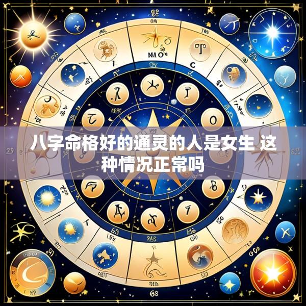 八字命格好的通灵的人是女生 这种情况正常吗