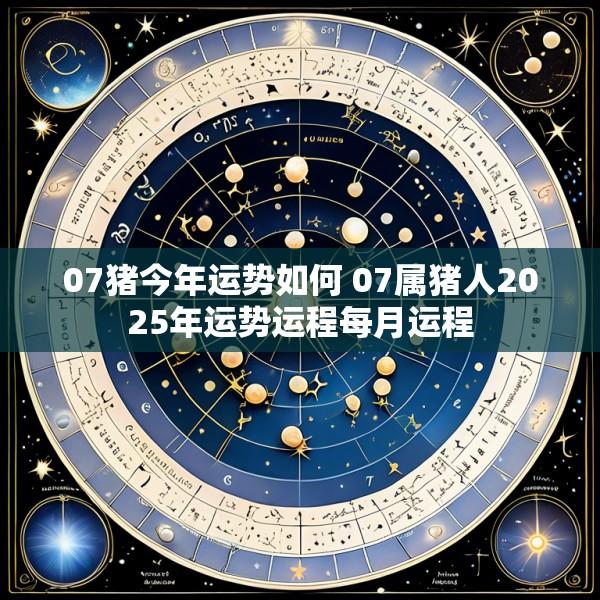 07猪今年运势如何 07属猪人2025年运势运程每月运程
