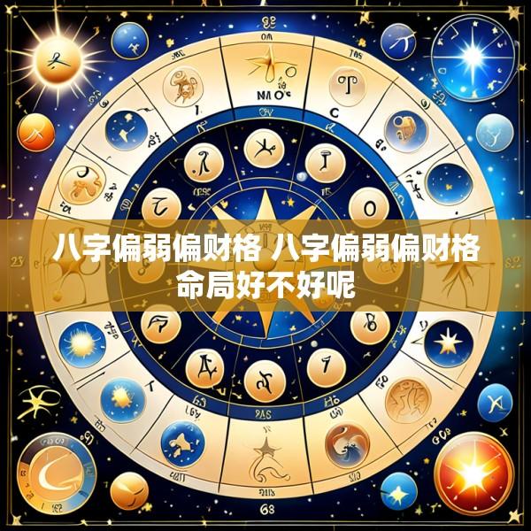 八字偏弱偏财格 八字偏弱偏财格命局好不好呢