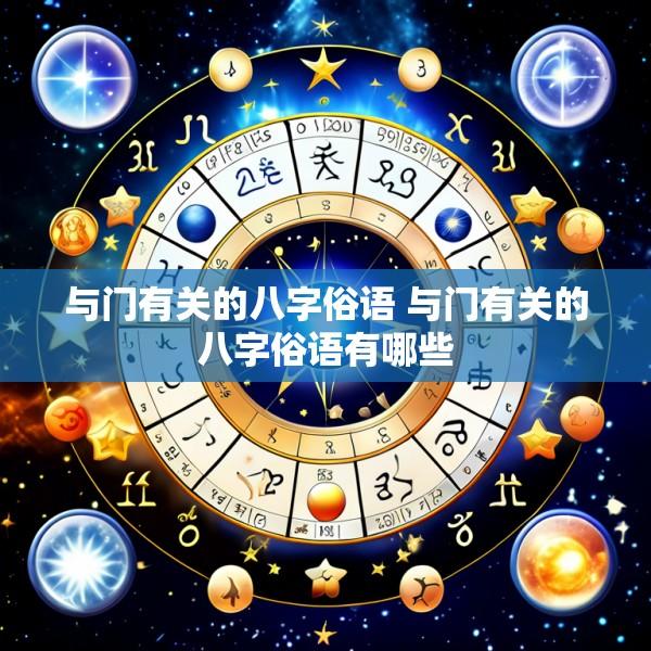 与门有关的八字俗语 与门有关的八字俗语有哪些