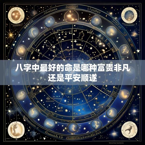 八字中最好的命是哪种富贵非凡还是平安顺遂