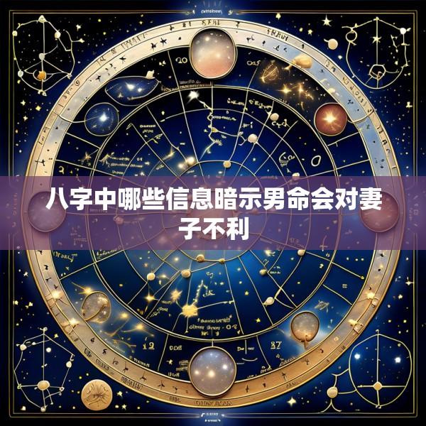八字中哪些信息暗示男命会对妻子不利