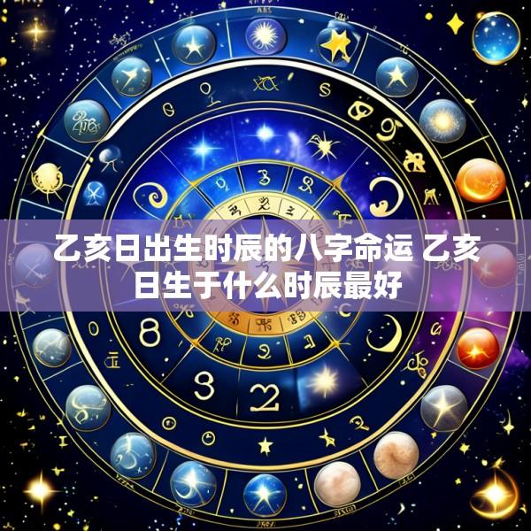 乙亥日出生时辰的八字命运 乙亥日生于什么时辰最好