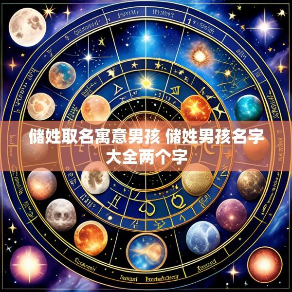 储姓取名寓意男孩 储姓男孩名字大全两个字