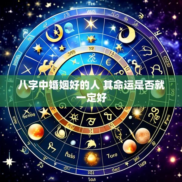 八字中婚姻好的人 其命运是否就一定好