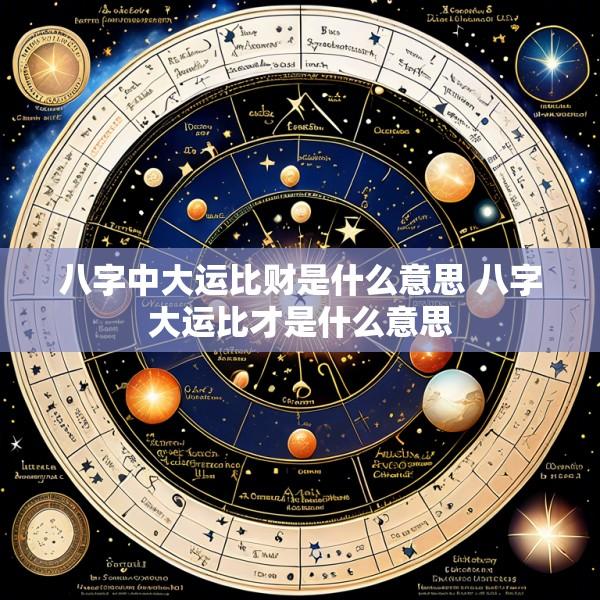 八字中大运比财是什么意思 八字大运比才是什么意思