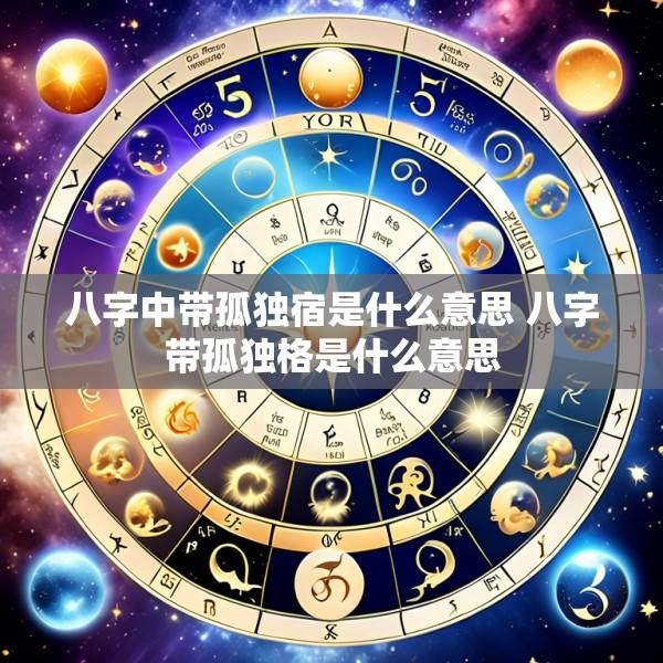 八字中带孤独宿是什么意思 八字带孤独格是什么意思