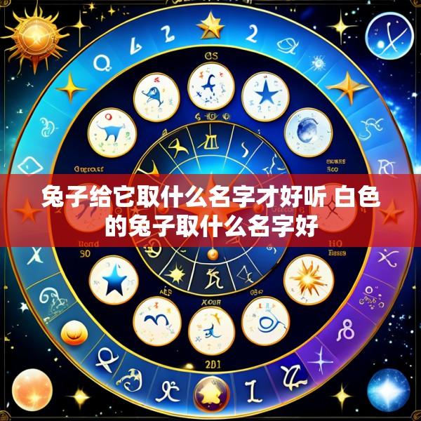 兔子给它取什么名字才好听 白色的兔子取什么名字好