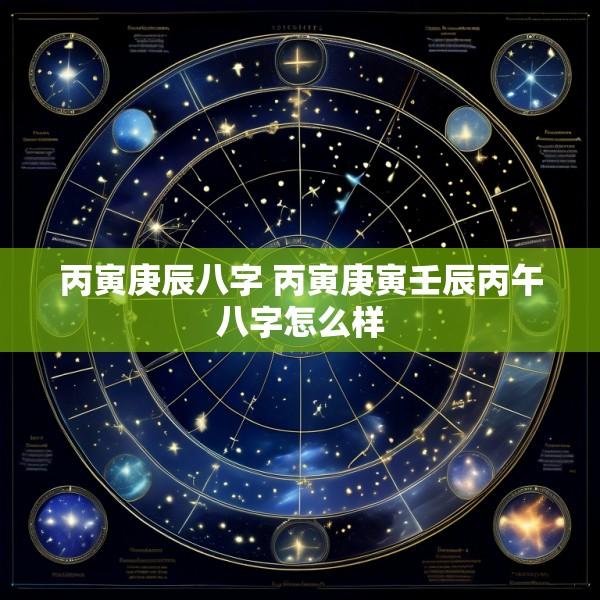 丙寅庚辰八字 丙寅庚寅壬辰丙午八字怎么样