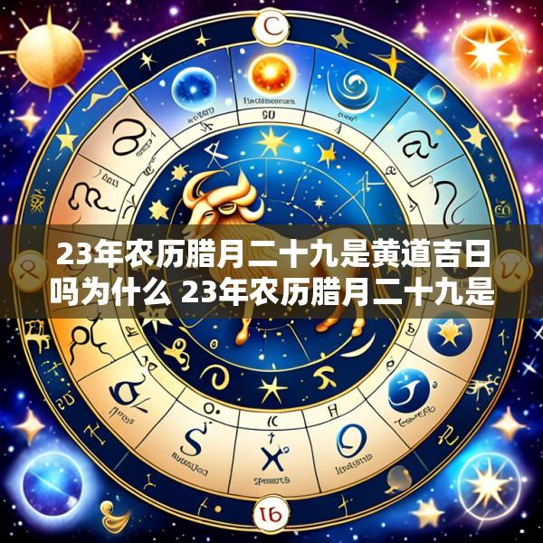 23年农历腊月二十九是黄道吉日吗为什么 23年农历腊月二十九是黄道吉日吗为什么不能结婚