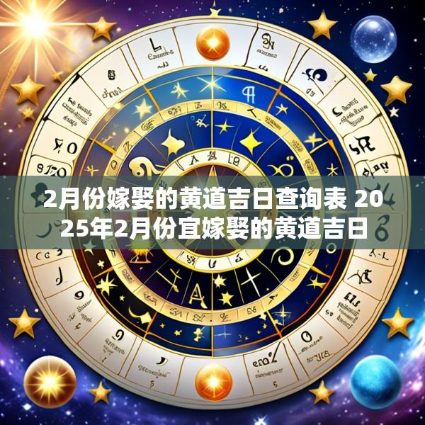 2月份嫁娶的黄道吉日查询表 2025年2月份宜嫁娶的黄道吉日