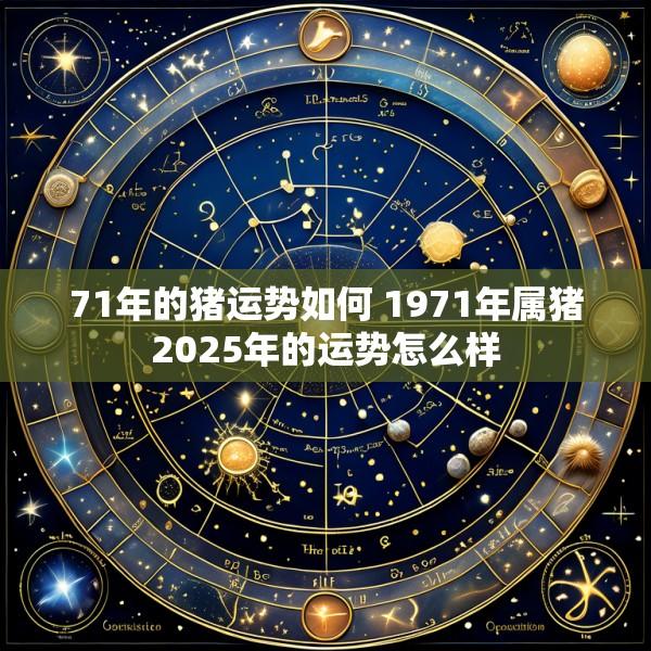 71年的猪运势如何 1971年属猪2025年的运势怎么样