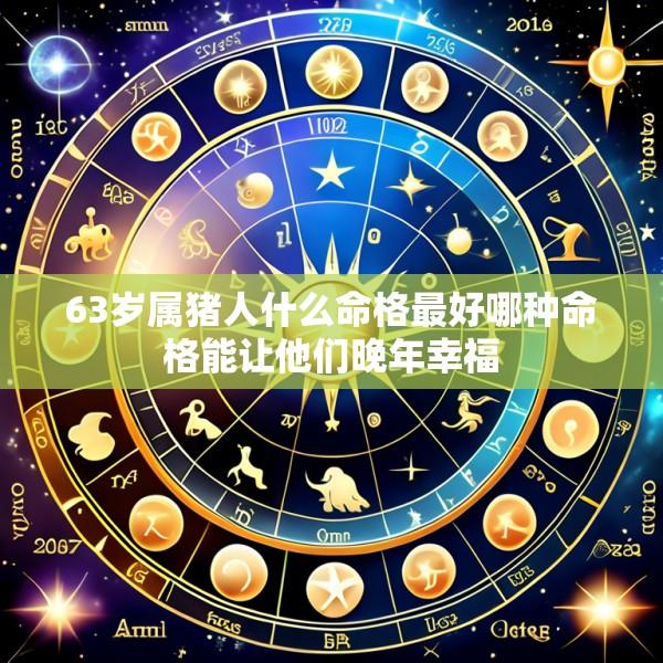 63岁属猪人什么命格最好哪种命格能让他们晚年幸福