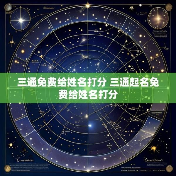 三通免费给姓名打分 三通起名免费给姓名打分