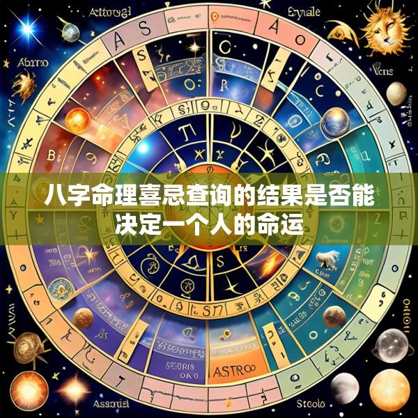 八字命理喜忌查询的结果是否能决定一个人的命运