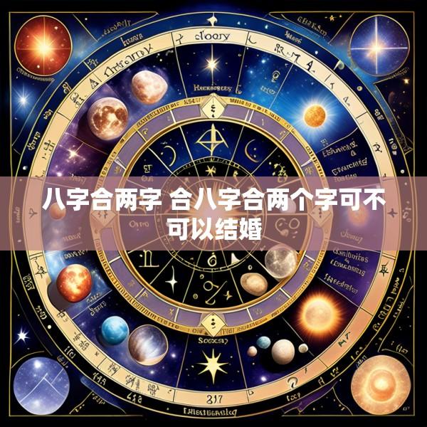 八字合两字 合八字合两个字可不可以结婚