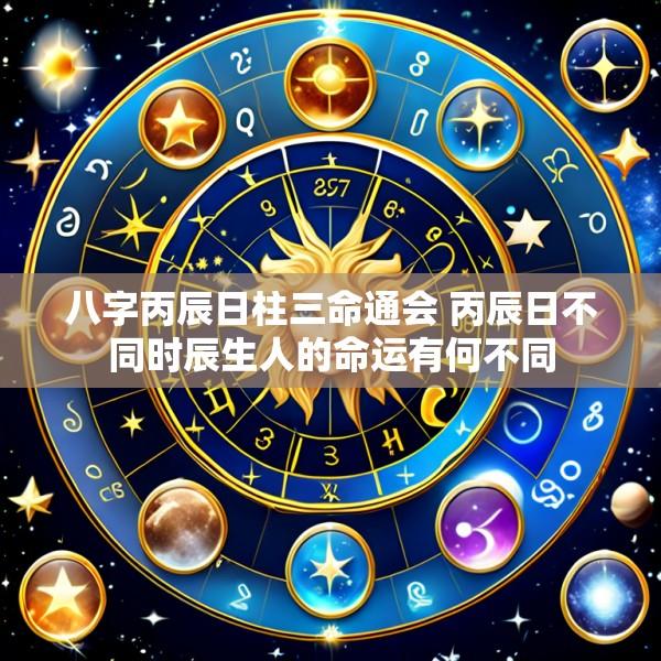八字丙辰日柱三命通会 丙辰日不同时辰生人的命运有何不同