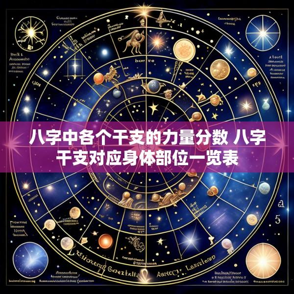 八字中各个干支的力量分数 八字干支对应身体部位一览表