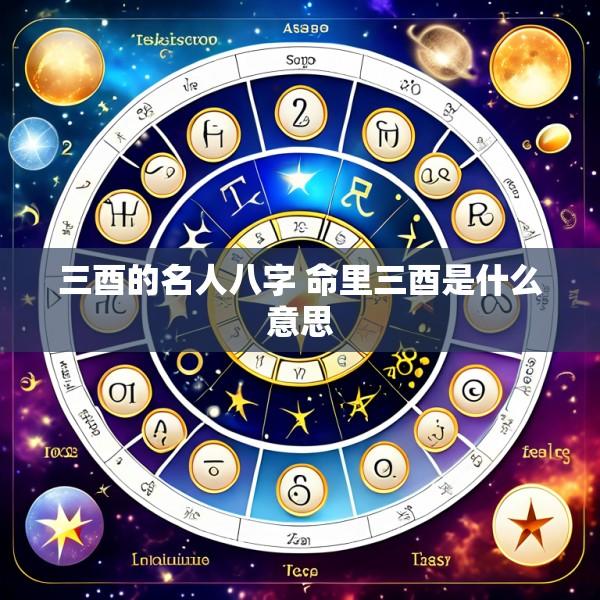 三酉的名人八字 命里三酉是什么意思