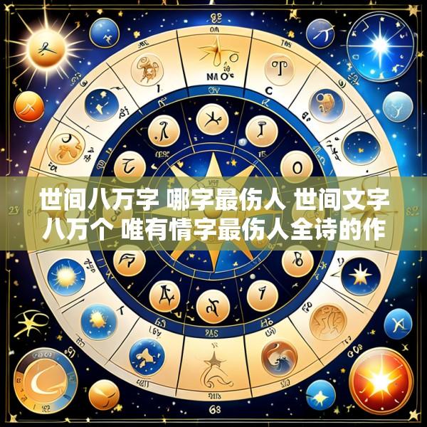 世间八万字 哪字最伤人 世间文字八万个 唯有情字最伤人全诗的作者是准