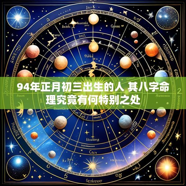 94年正月初三出生的人 其八字命理究竟有何特别之处