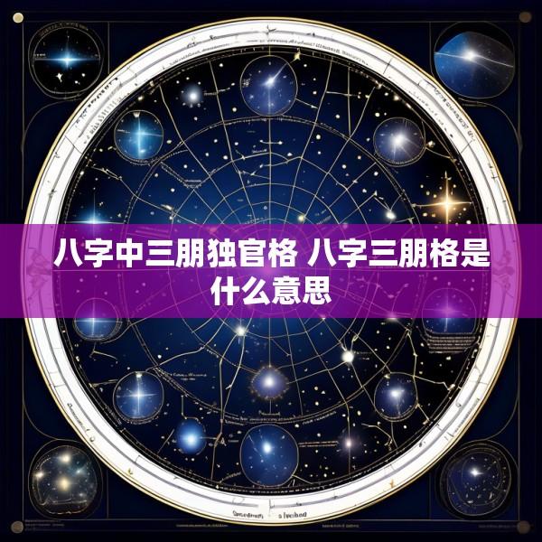 八字中三朋独官格 八字三朋格是什么意思