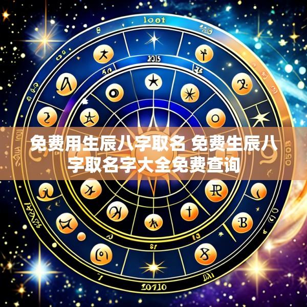 免费用生辰八字取名 免费生辰八字取名字大全免费查询