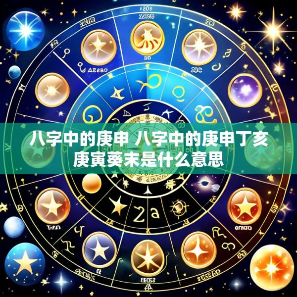 八字中的庚申 八字中的庚申丁亥庚寅葵末是什么意思
