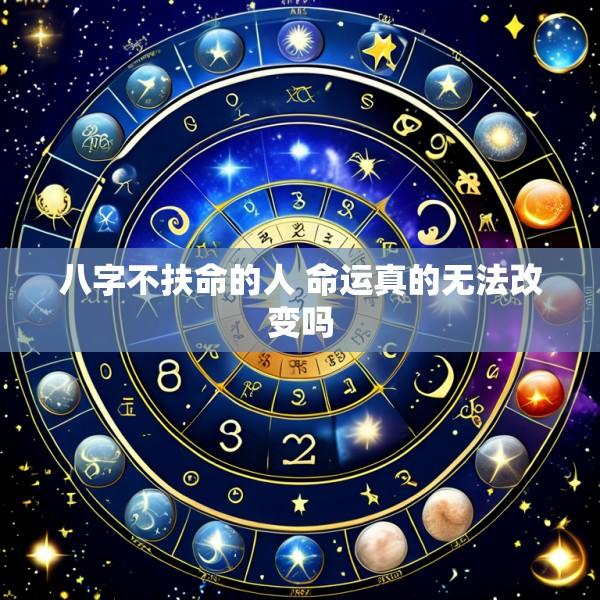 八字不扶命的人 命运真的无法改变吗