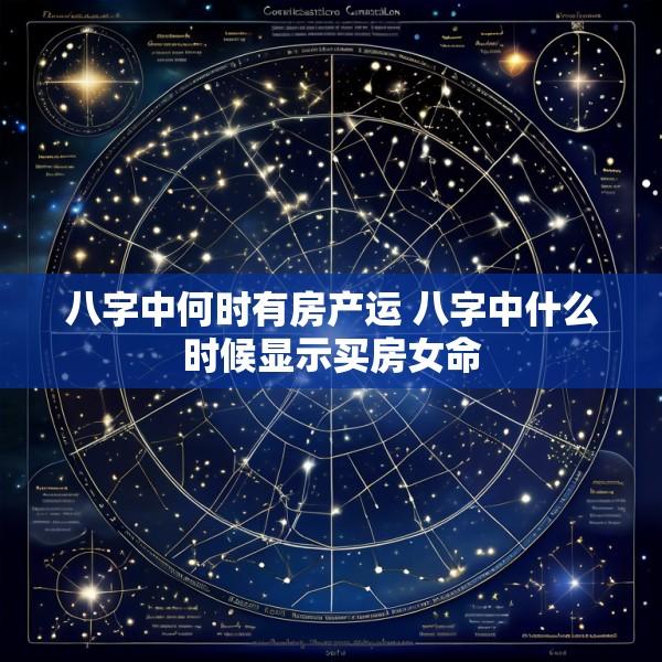八字中何时有房产运 八字中什么时候显示买房女命