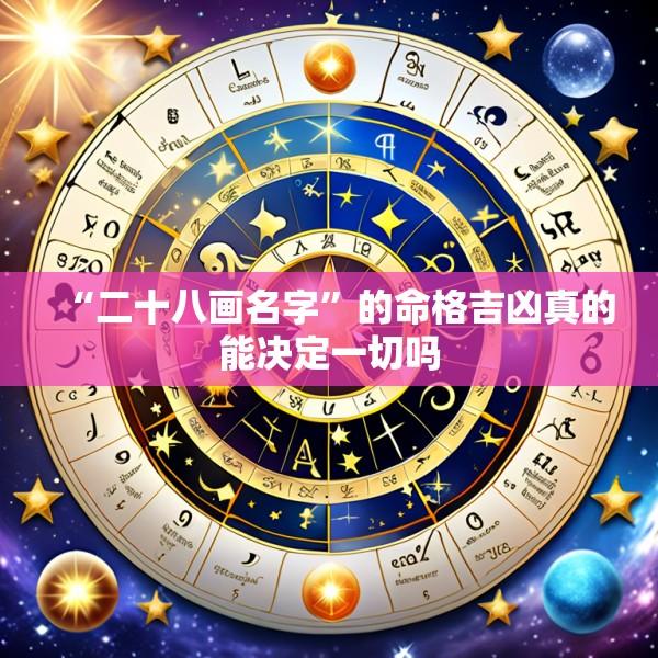“二十八画名字”的命格吉凶真的能决定一切吗