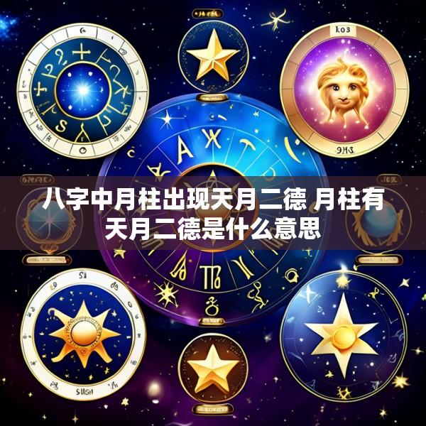 八字中月柱出现天月二德 月柱有天月二德是什么意思