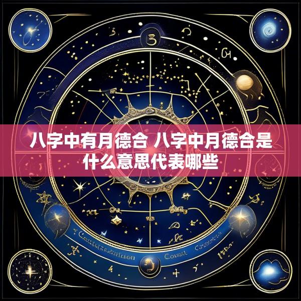 八字中有月德合 八字中月德合是什么意思代表哪些