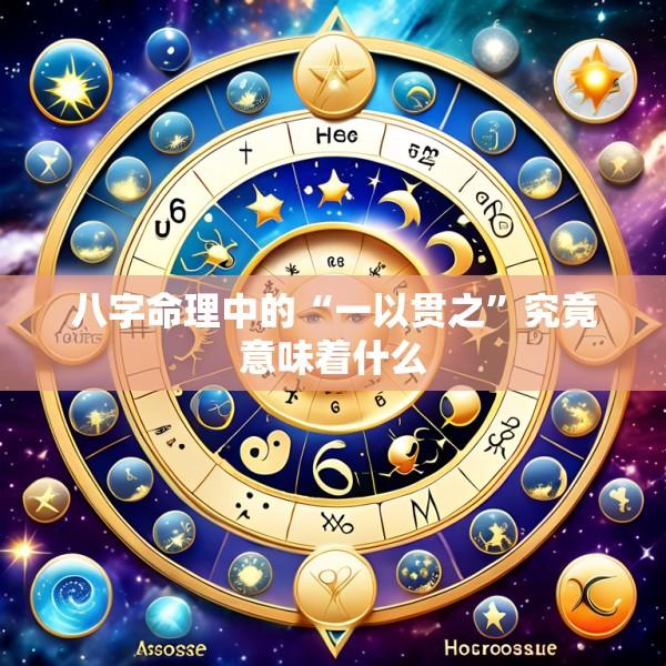 八字命理中的“一以贯之”究竟意味着什么
