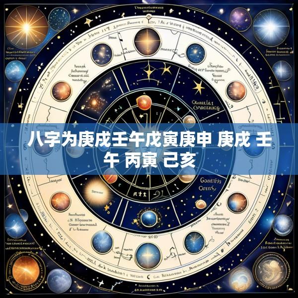 八字为庚戌壬午戊寅庚申 庚戌 壬午 丙寅 己亥