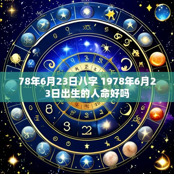 78年6月23日八字 1978年6月23日出生的人命好吗