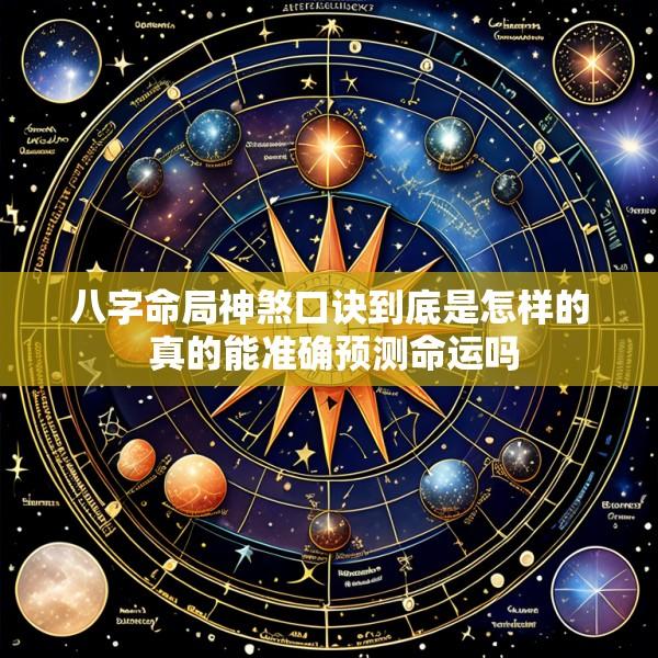 八字命局神煞口诀到底是怎样的 真的能准确预测命运吗