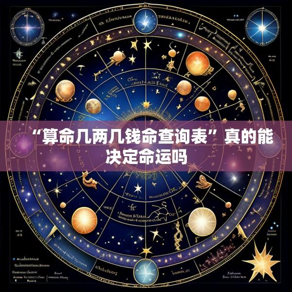 “算命几两几钱命查询表”真的能决定命运吗
