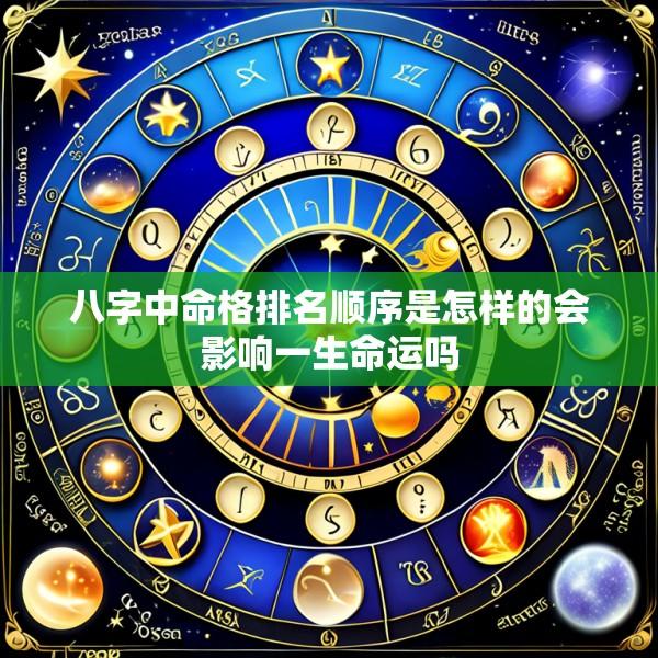 八字中命格排名顺序是怎样的会影响一生命运吗
